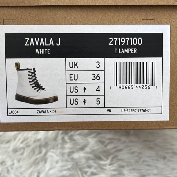 Dr. Martens Kids' Zavala Combat Lace Up Boot Big Kid in white size 5 - Picture 3 of 12